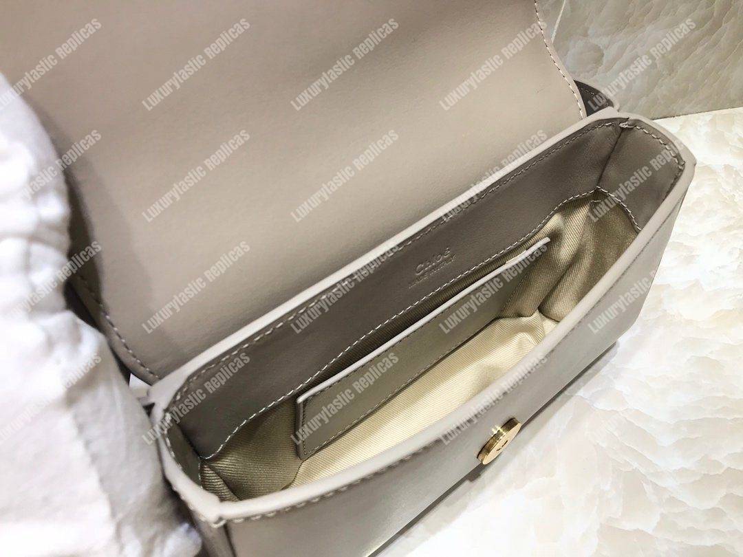 Chloe “C” Belt Bag In Shiny And Suede Calfskin Grey