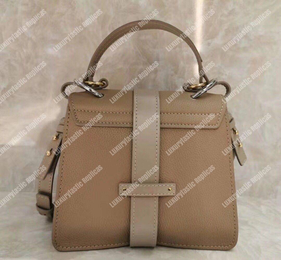 Chloe Small Aby Day Shoulder Bag In Grained And Shiny Calfskin Grey