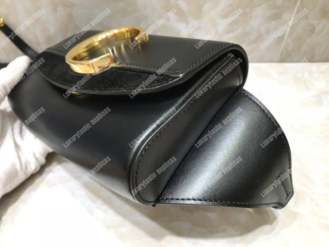 Chloe “C” Belt Bag In Shiny And Suede Calfskin Black