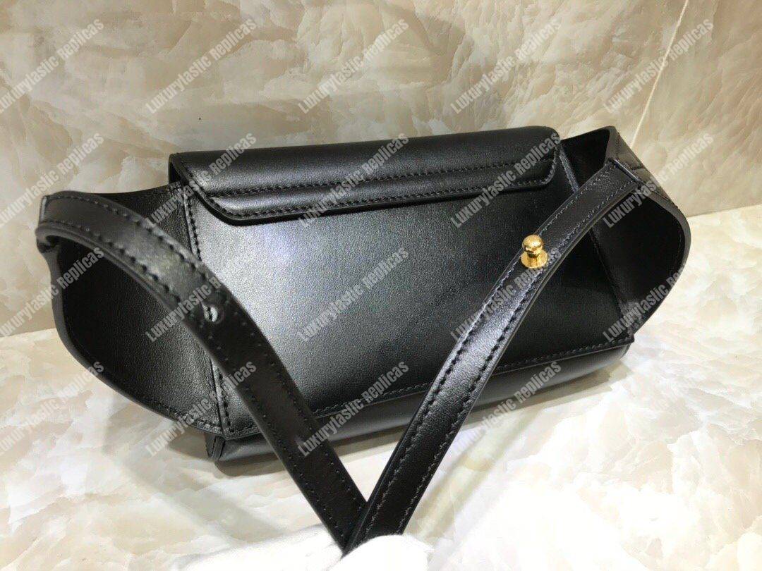 Chloe “C” Belt Bag In Shiny And Suede Calfskin Black
