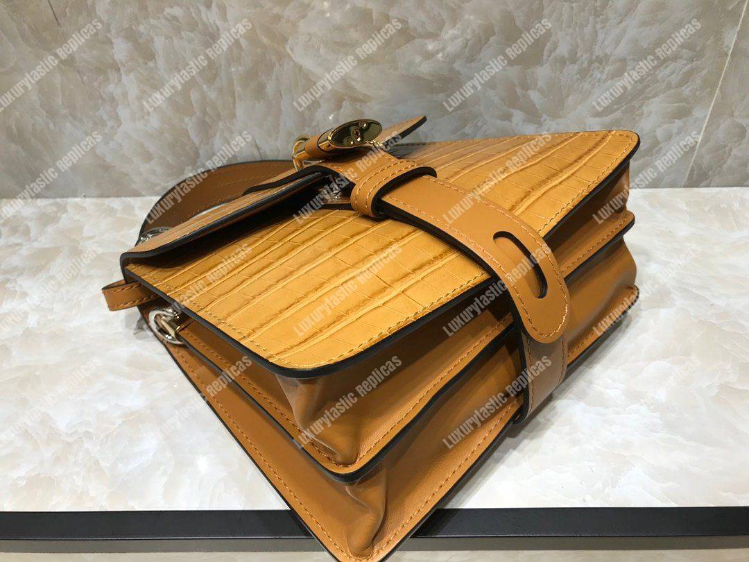 Chloe Small Aby Day Shoulder Bag In Embossed Croco Effect On Calfskin Orange