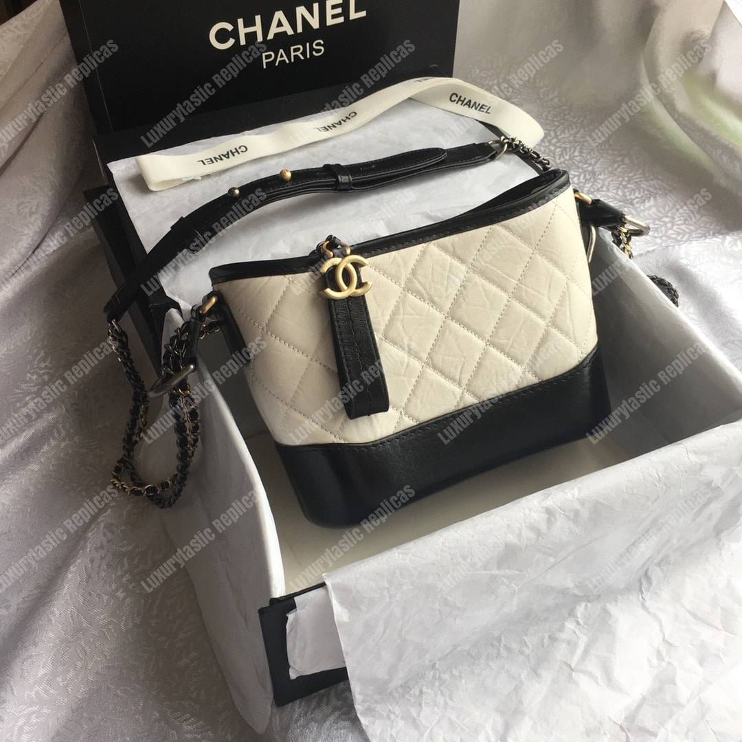 Ch*el’s gabrielle small hobo bag white