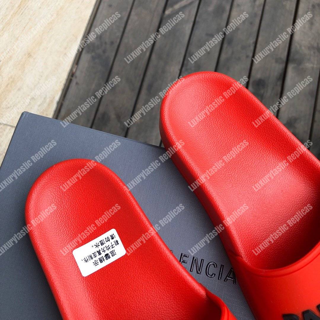 Ba*len*cia*ga pool slide sandal red/black