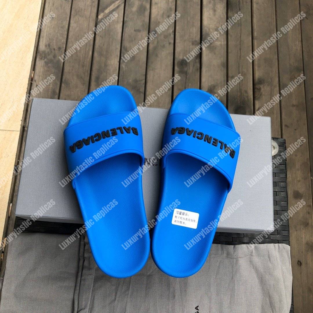 Ba*len*cia*ga pool slide sandal blue/black