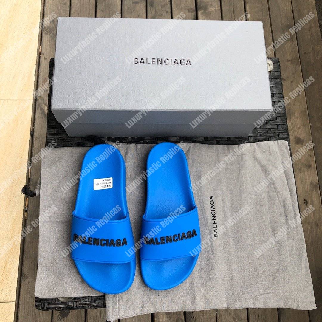 Ba*len*cia*ga pool slide sandal blue/black