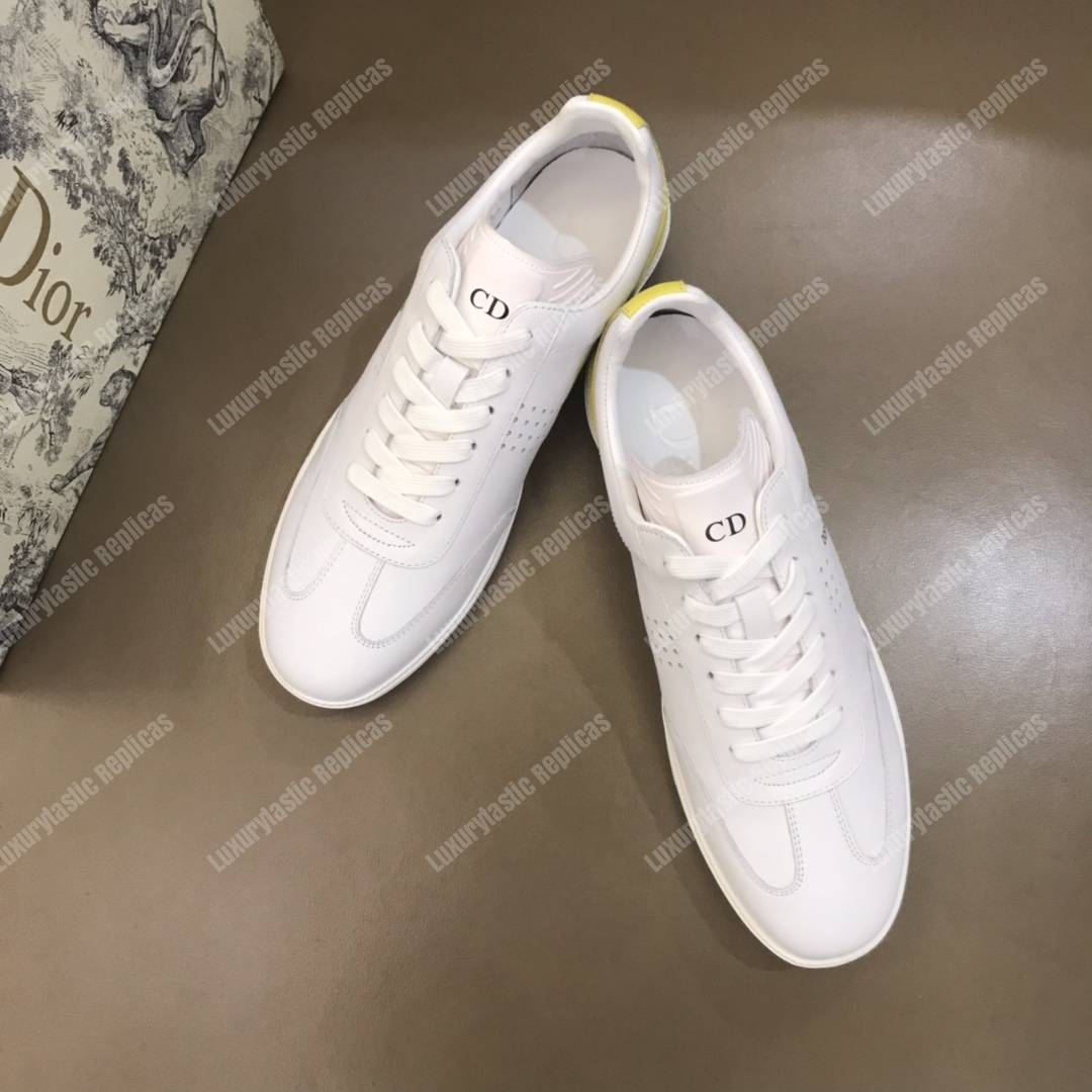 D*or “b01” sneaker white suede calfskin & white smooth calfskin