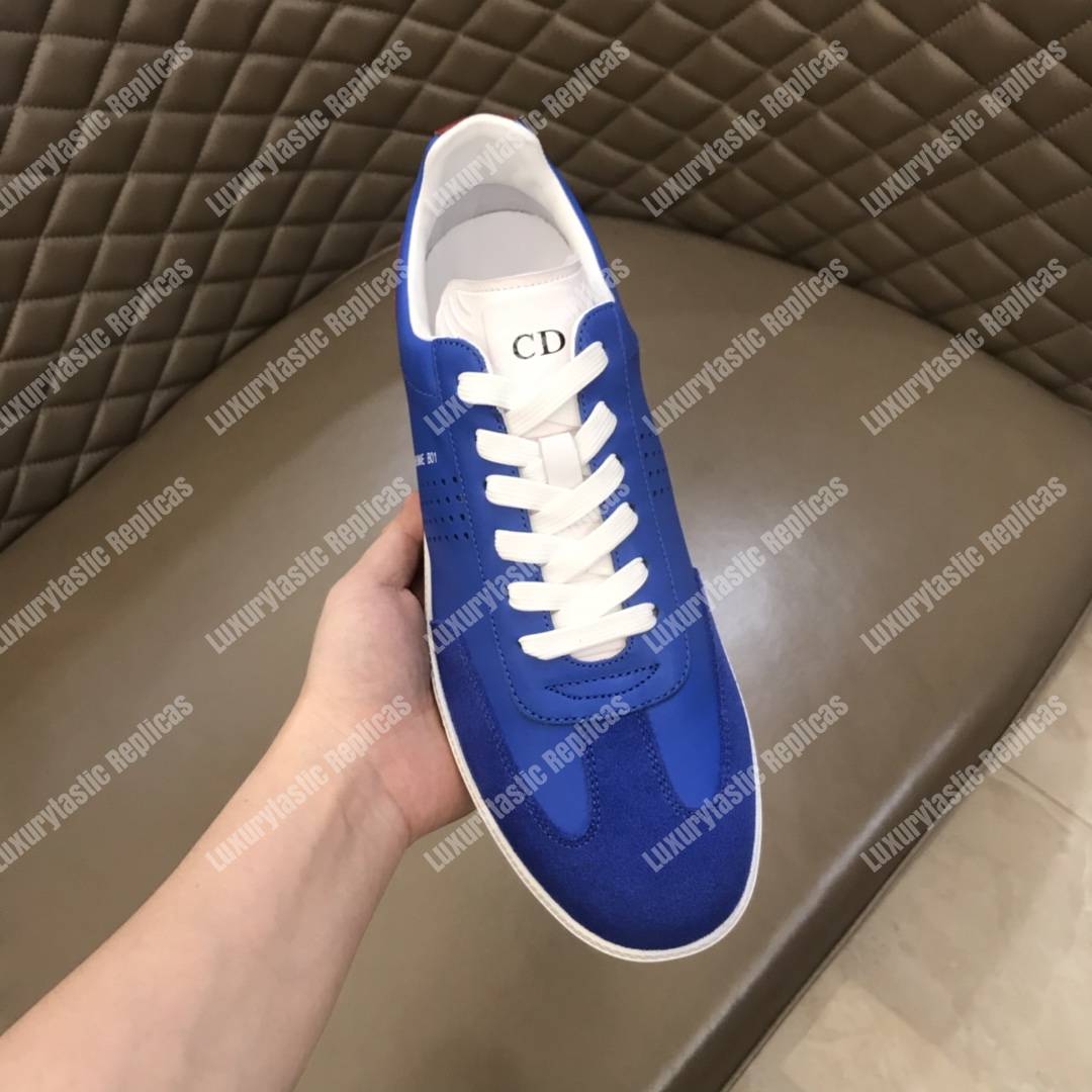 D*or “b01” sneaker blue suede calfskin & blue smooth calfskin