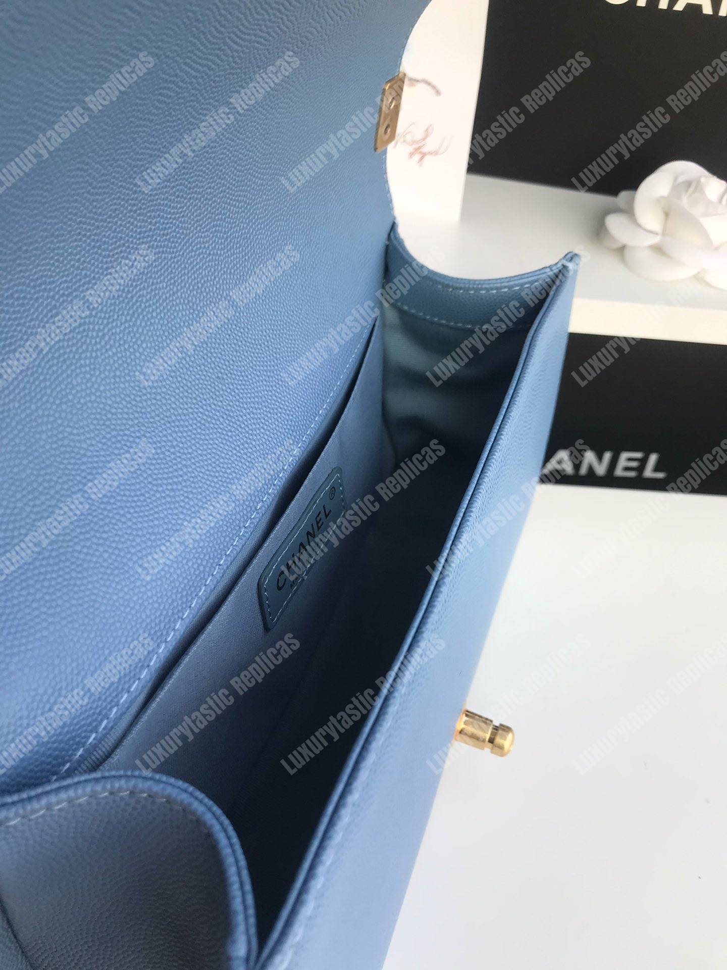 Ch*el boy medium handbag blue