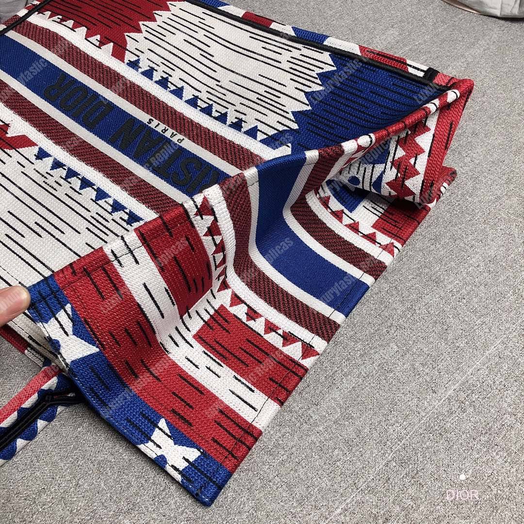 D*or book tote bag embroidered canvas french flag