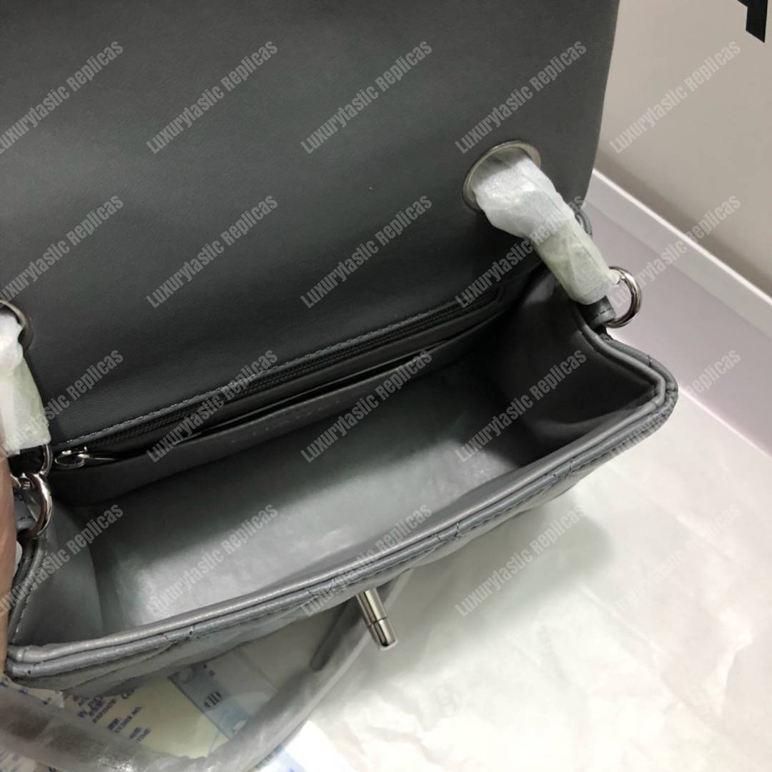 Ch*el mini flap bag dark grey