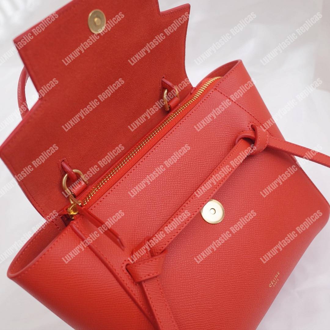 Ce**e nano belt bag in grained calfskin ruby