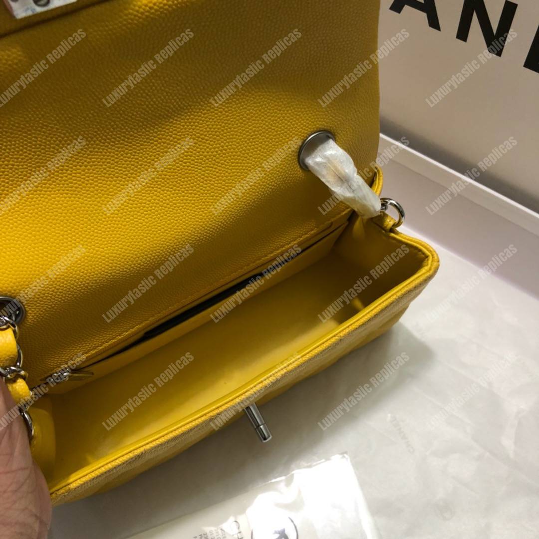 Ch*el mini flap bag yellow