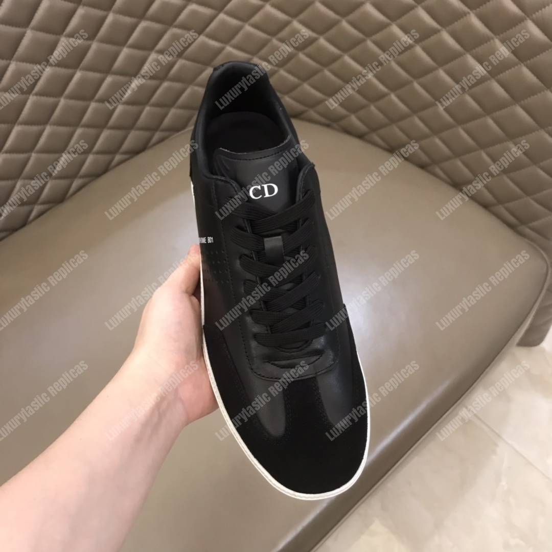 D*or “b01” sneaker black suede calfskin & black smooth calfskin