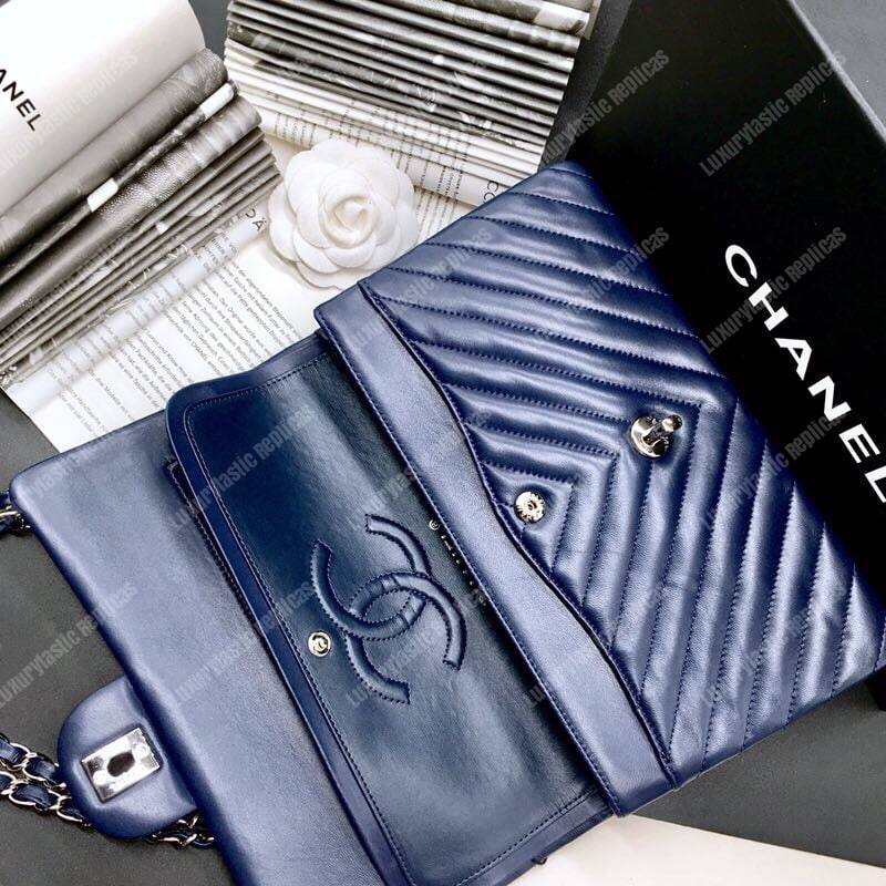 Ch*el classic medium handbag blue