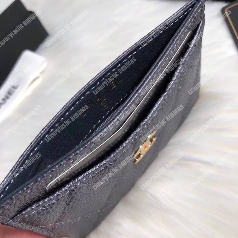 Ch*el classic card holder purple