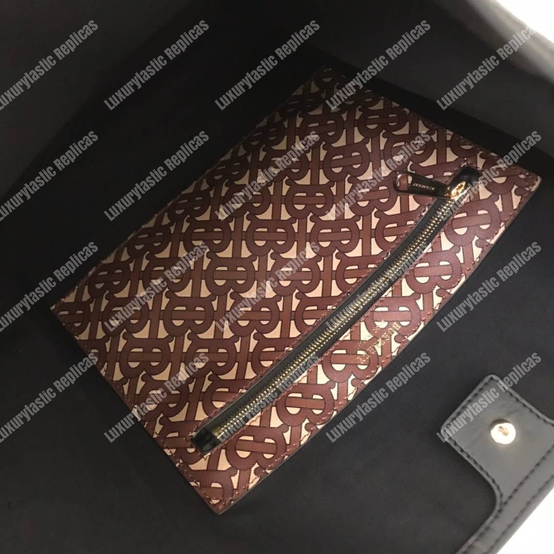 B**rry small monogram stripe e-canvas tote bag brown