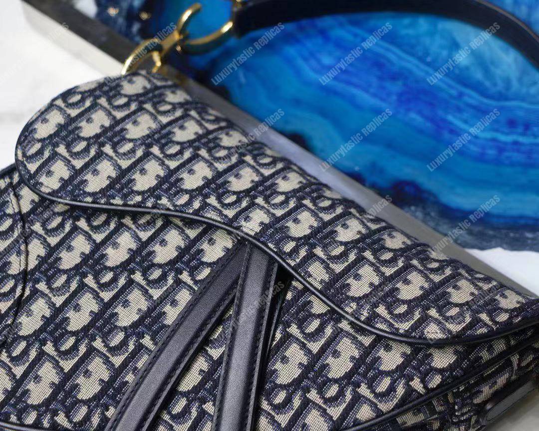 D*or blue oblique saddle bag