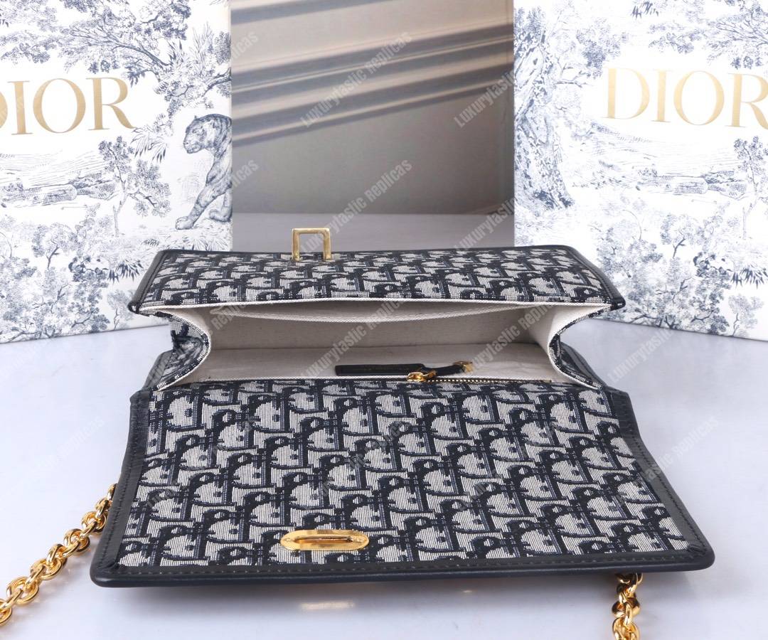 D*or 30 montaigne bag in blue oblique canvas