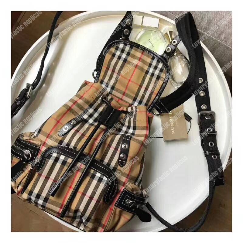 B**rry the small rucksack in vintage checkers