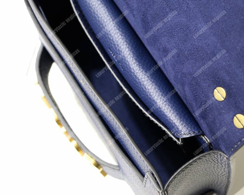 j’aD*or calfskin flap bag dark blue