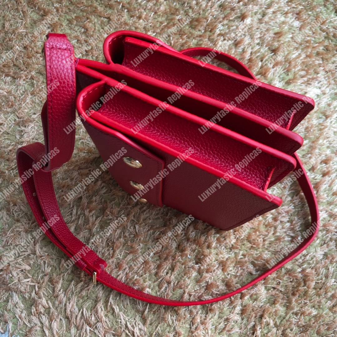 B**rry mini leather title bag with pocket detail red