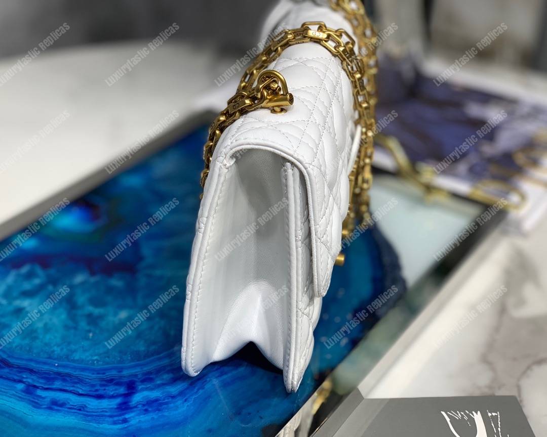 D*or lambskin D*oraddict flap bag white