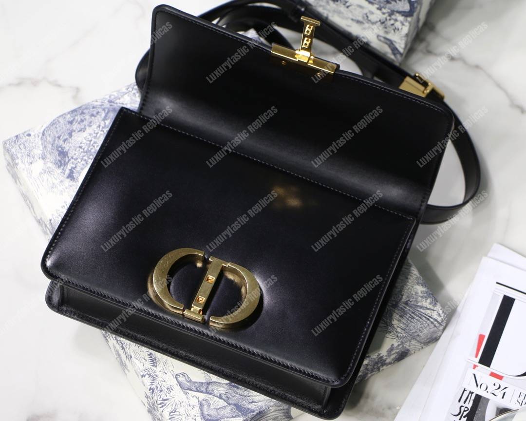 30 Montaigne Calfskin Bag Black