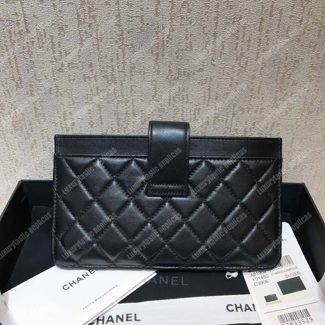 Ch*el classic pouch lambskin leather black