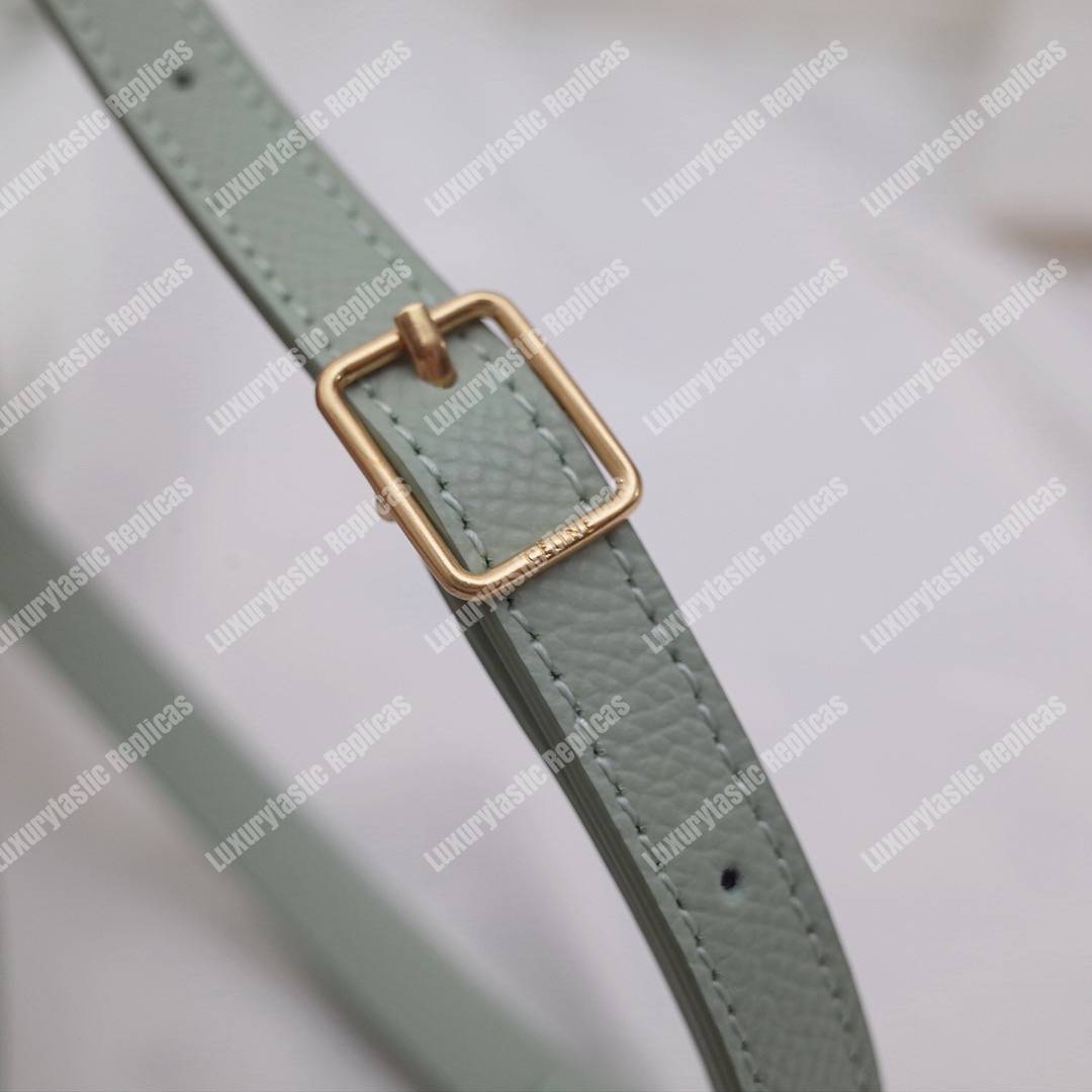 Ce**e nano belt bag in grained calfskin vert d’eau