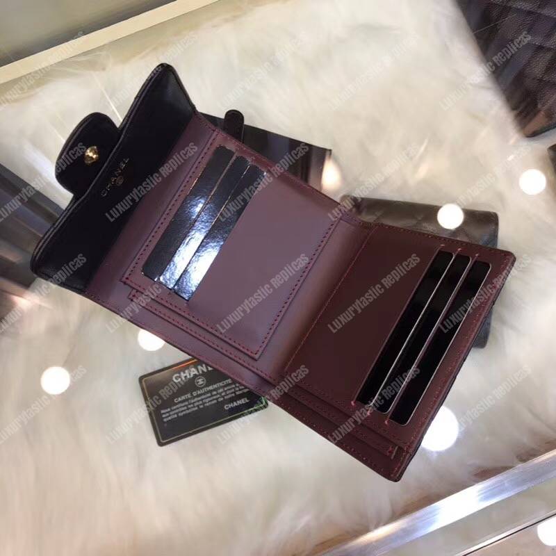 Ch*el classic small flap wallet black