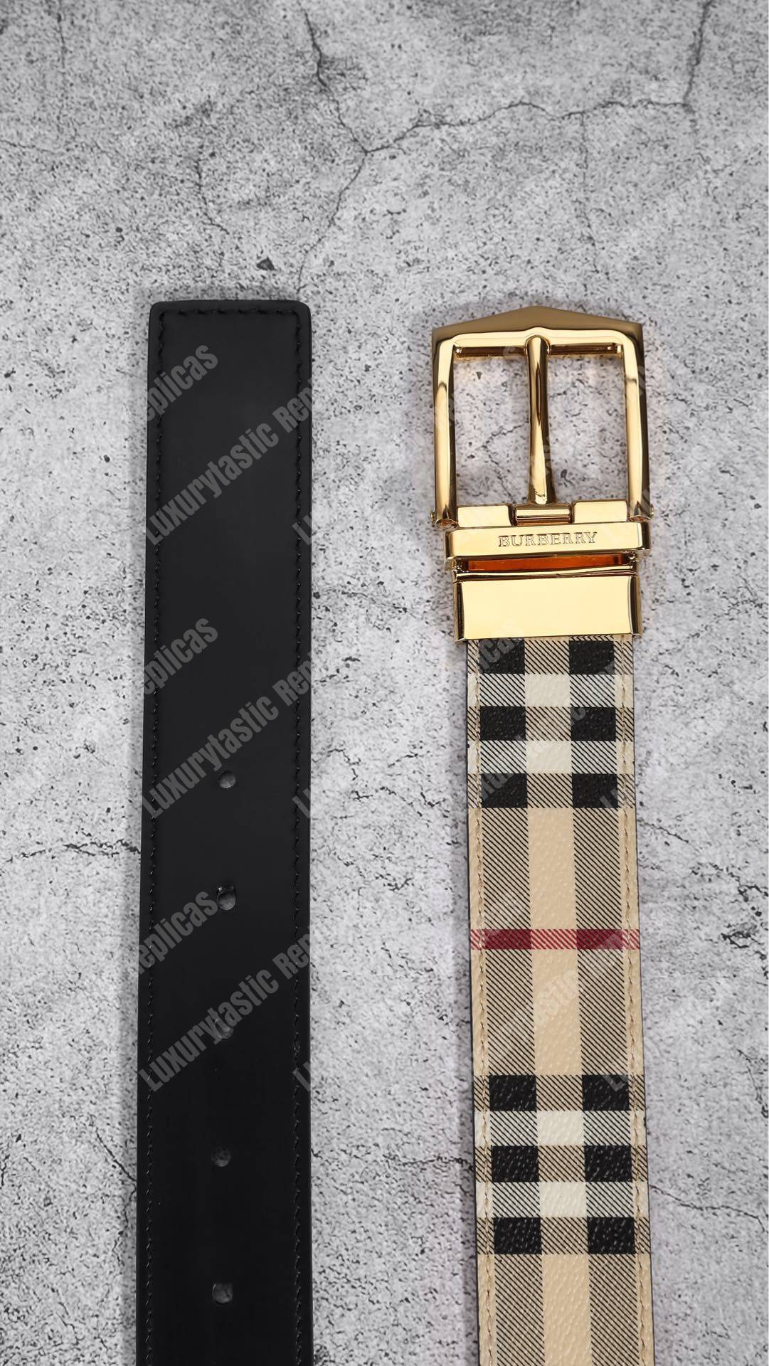 B**rry reversible vintage check leather belt