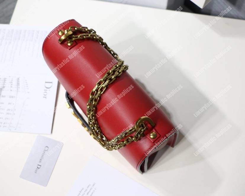 j’aD*or calfskin flap bag red