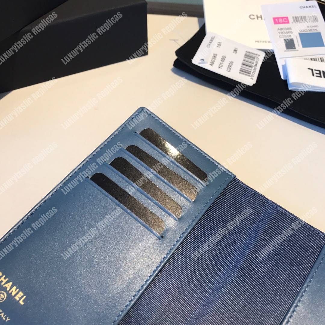 Classic Passport Holder Caviar Leather Blue