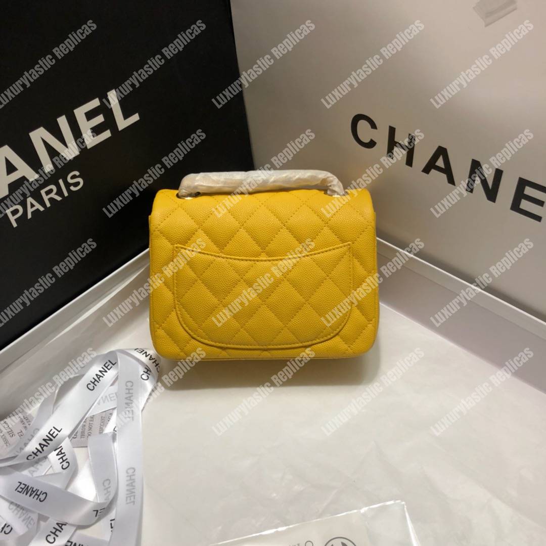 Ch*el mini flap bag yellow