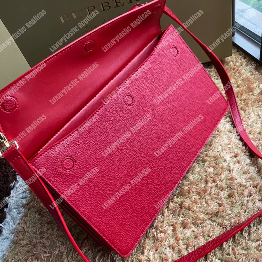 B**rry small leather title bag with pocket detail red