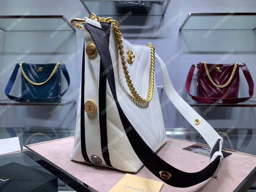Ch*el hobo handbag white