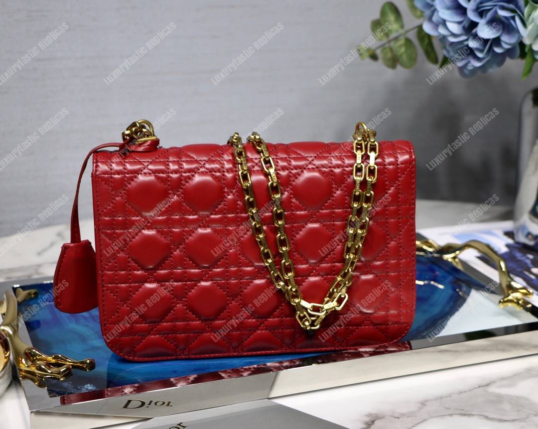 D*or lambskin D*oraddict flap bag burgundy