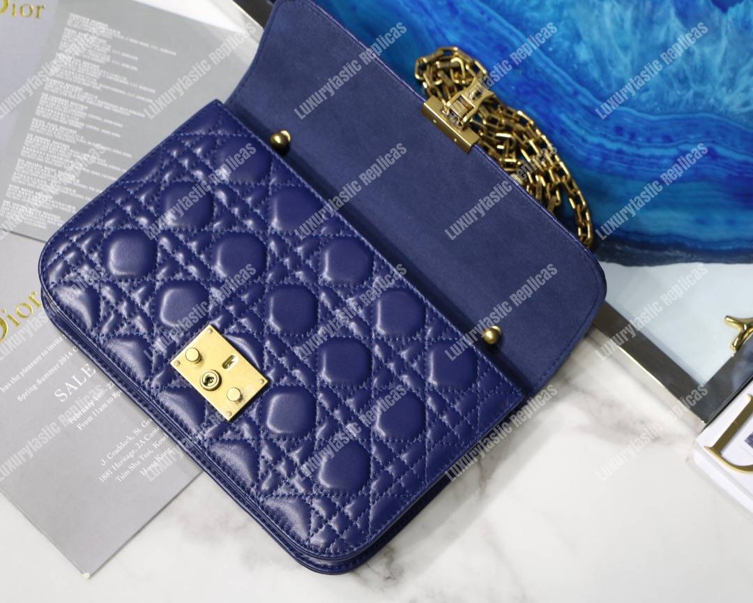 D*or lambskin D*oraddict flap bag blue