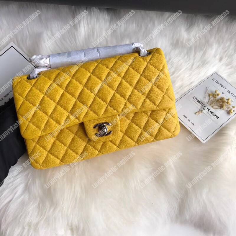 Ch*el medium classic handbag yellow