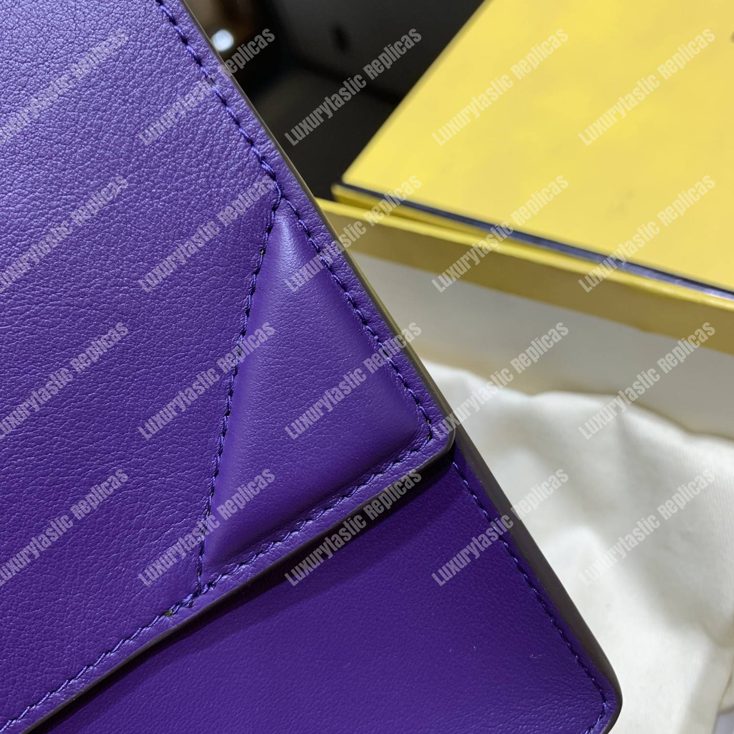F**di kan u leather bag purple