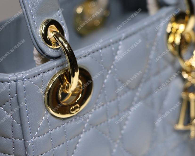 mini lady D*or lambskin bag blue