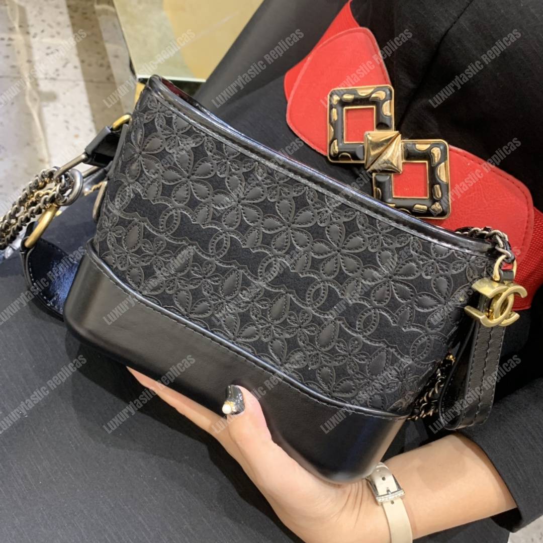 Ch*el gabrielle small hobo bag black