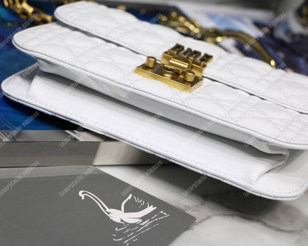 D*or lambskin D*oraddict flap bag white