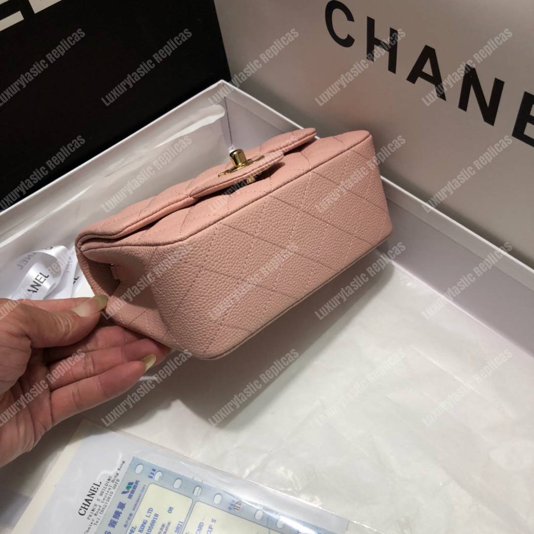 Ch*el mini flap bag pink