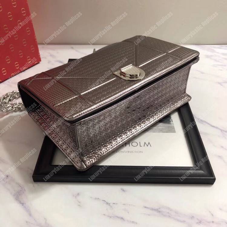 D*orama champagne metallic calfskin flap bag