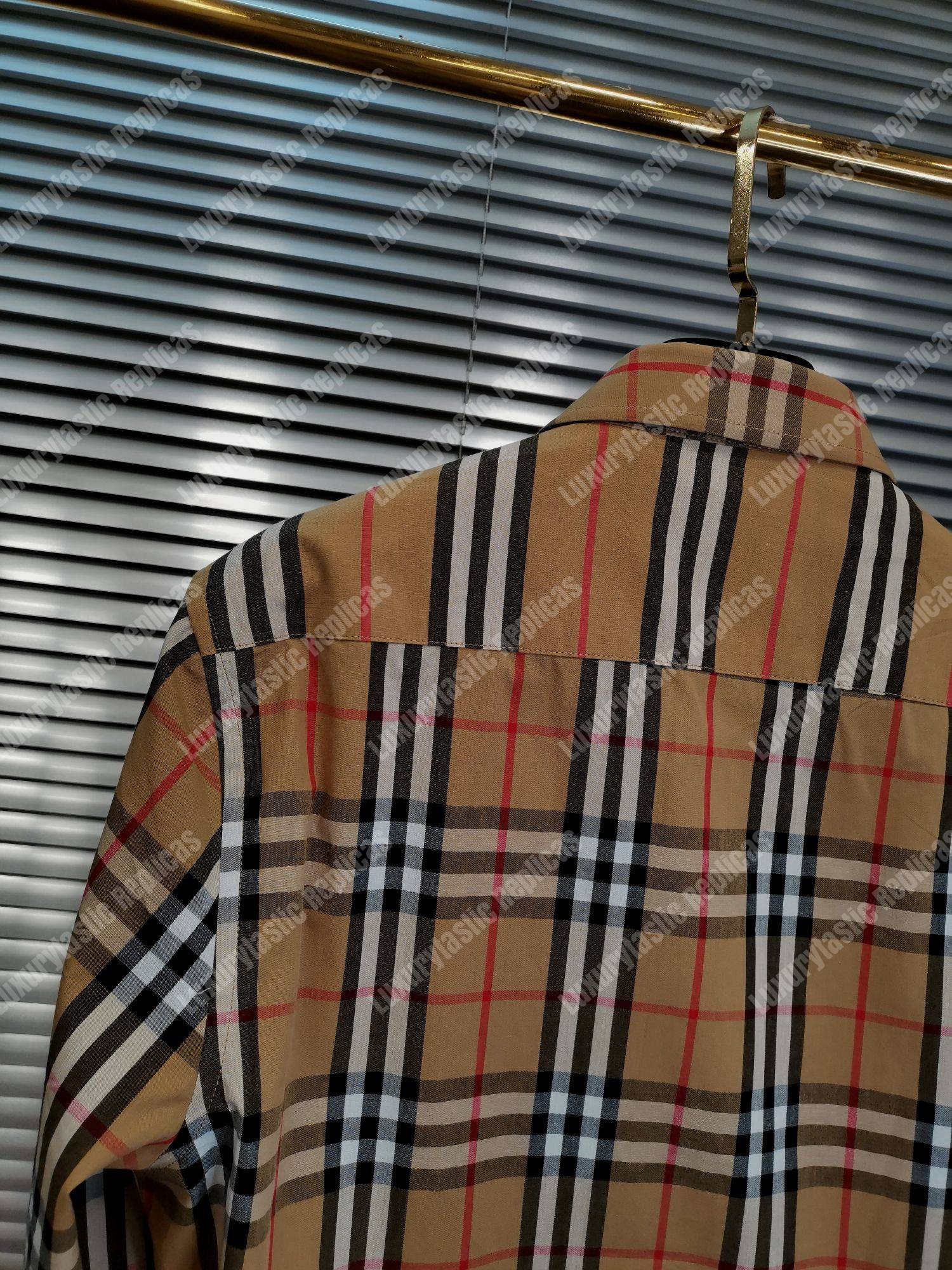 B**rry classic fit patchwork cotton poplin shirt