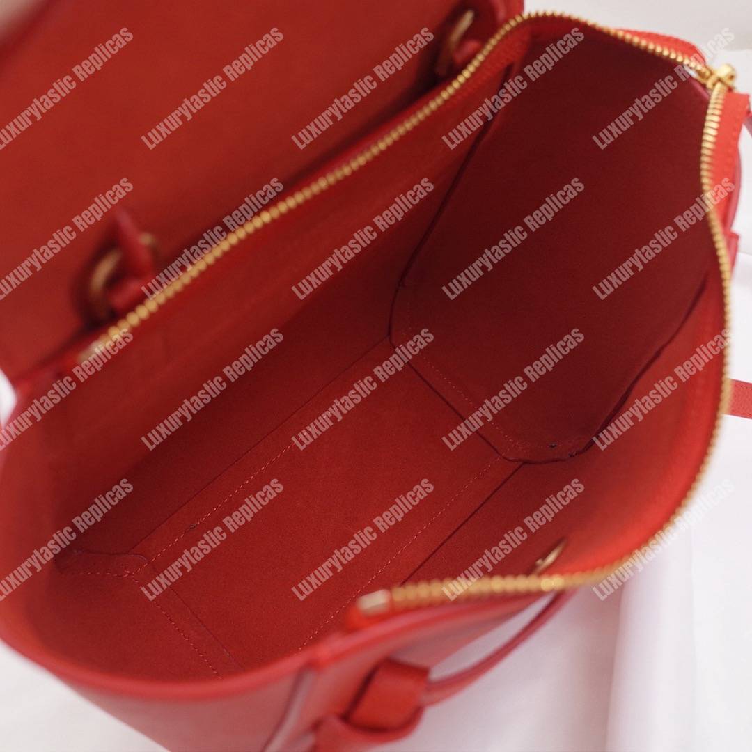 Ce**e nano belt bag in grained calfskin ruby