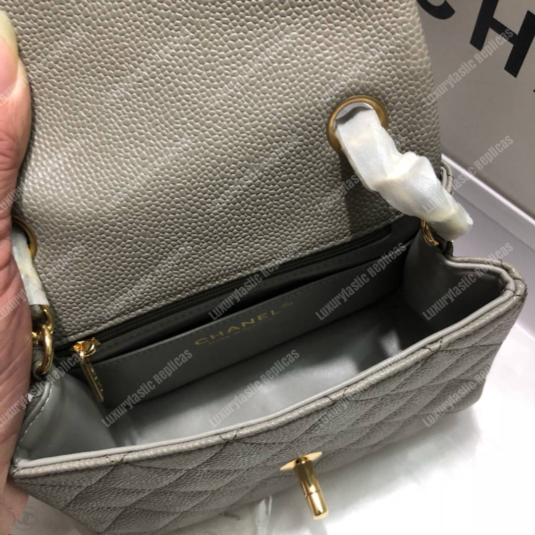Ch*el mini flap bag grey