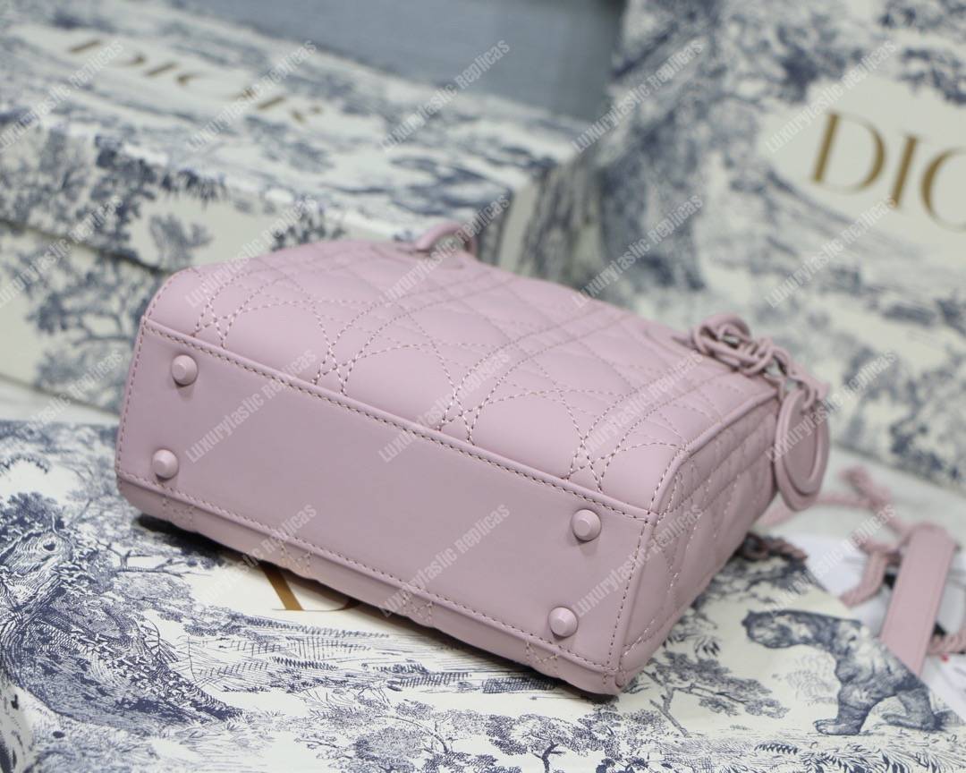 mini lady D*or bag ultra-matte pink