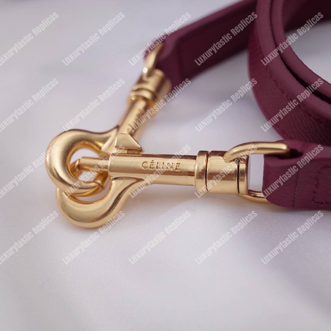 Ce**e nano belt bag in grained calfskin raspberry